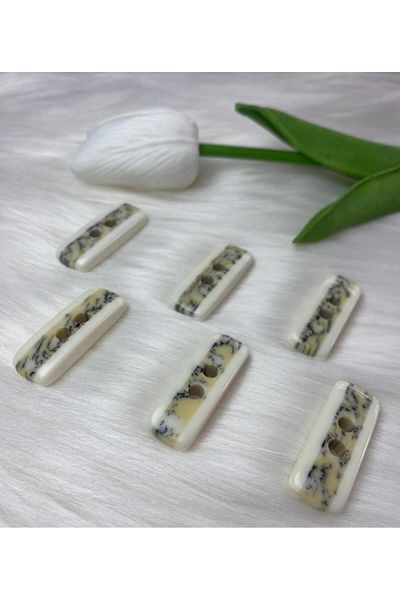 BRAVE TEKSTİL ÜRÜNLERİ Marble Patterned 2 Hole Button 3.5 cm - 10 Pieces