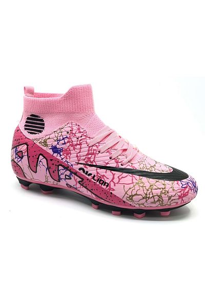 Kocamanlar Ayakkabı Lion 501 Professional Sock Cleat Shoes Men's Football Boots Pink