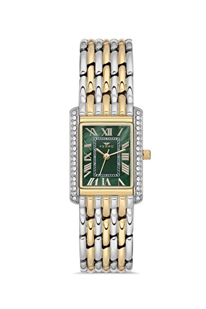 FERRO Silver and Yellow Steel Cord Women Wristwatch Fl21483A-D6 3Atm Water Resistant 2 Year Warranty