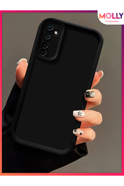 Molly REALME 6 İçin Siyah Kenarları Kalın Pan Silikon Kılıf