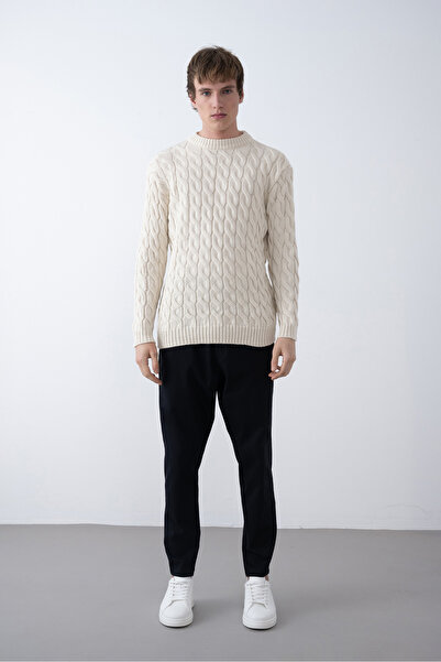 İLKCET MODA Чоловічий плетений светр Oversize