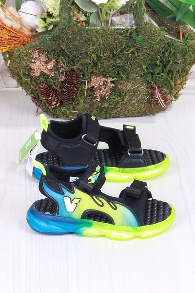 Vicco 332.b25y.256 Jack Black Comfortable Flexible Lighted Boys Sandals