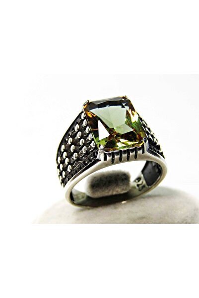 lilahgümüştr Gümüş Zultanit Taşlı Kare Erkek Yüzük