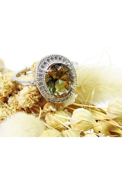 lilahgümüştr Gümüş Oval Zultanit  Taşlı Kadın Yüzük