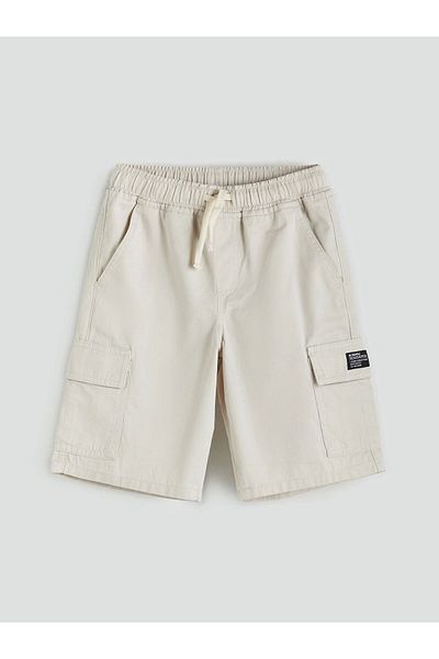 LC Waikiki Lcw Kids Beige Elastic Waist Boy's Cargo Shorts