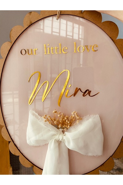 Zen Ahşap Tasarım Bebek Odası kapı süsü