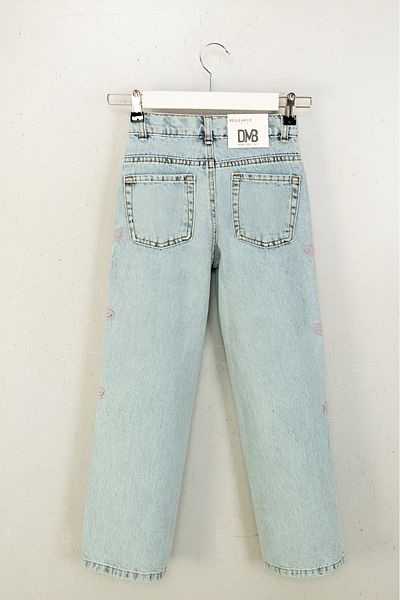 DMB BOYS & GIRLS Çaren Kids - Bow Embroidered Girls Denim Trousers