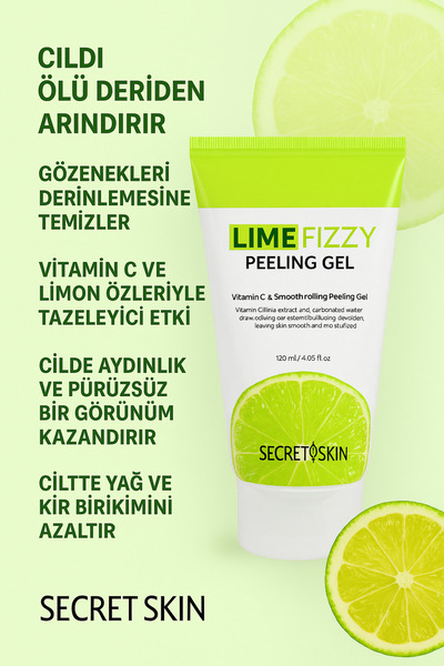 Secret Skin تقشير البشرة الميتة، تفتيح، منعش فيتامين C + مقشر بخلاصة الليمون ...