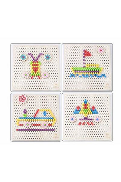 Picodino Joc mozaic din lemn cu butoni Pixel Drawing, 257 piese, LikeStore