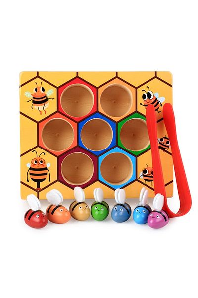 Picodino Joc din lemn , montessori 2 in 1, fagure cu albinute magnetice , Picodino®