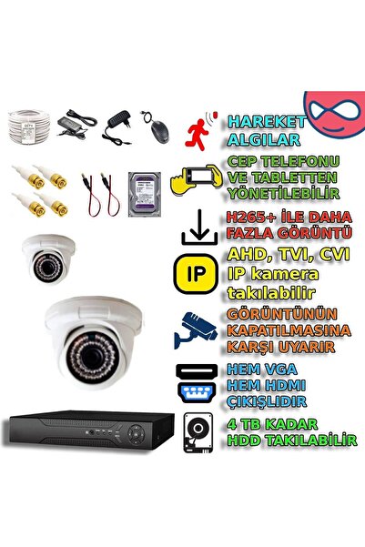XMPRO Byxmd136bset2 2'li 5mp Dome Kamera Seti - Aı Destekli Iç Mekan Güvenliğ...