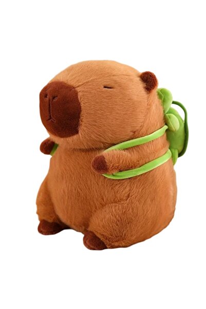 Picodino Jucarie de plus Capibara cu rucsac detasabil, 25cm, maro/verde