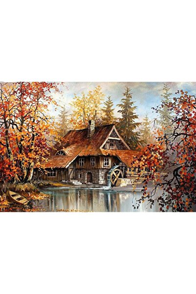 ve Tablou Canvas, Moara de apa, 60 x 40 cm, Rama lemn, Multicolor