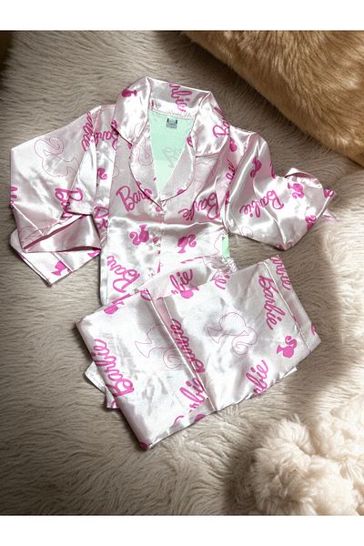 SATTENS Pink Women Stylish Satin Pajama Set Long Sleeve