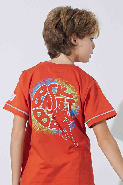 Tarık Male Child Sportswear Basket T-Shirt Sweatshirt Bottom Crew Neck Medium Thick Pajamas Set-3946