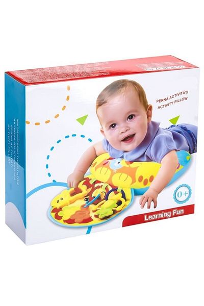 Picodino Jucarie interactiva tip perna cu activitati pentru bebelusi, 0+ luni, Multicolor