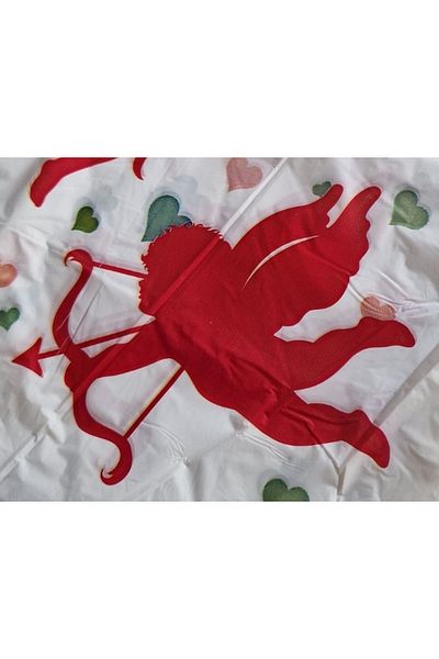 morlalem m 100 Pieces 20X30Cm Thin Plastic Bag, Gift Bag, Red Eros Cupid Color Printed Packaging