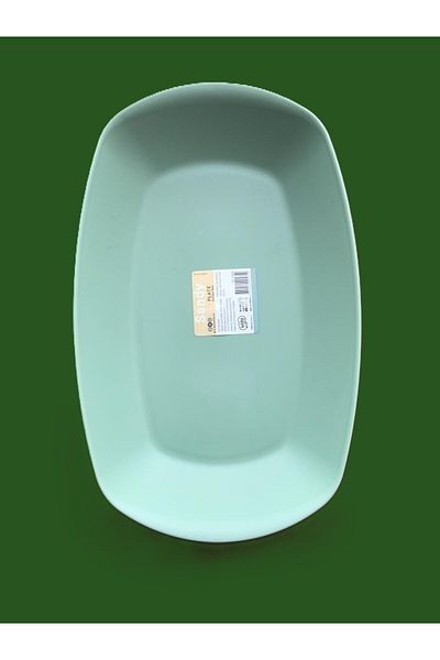 HOBBY LİFE Large Size Plastic Sandy Oval Boat Plate 1269 /25X15.8 cm & Green