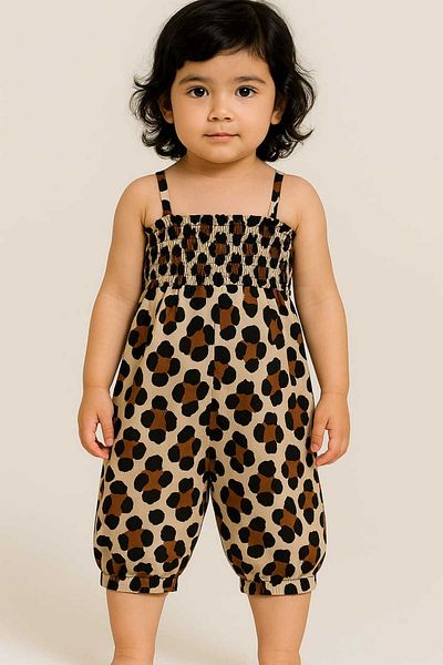 Oz Baby Strappy Gimped Summer Girl's and Baby's Baggy Jumpsuit Dress Set