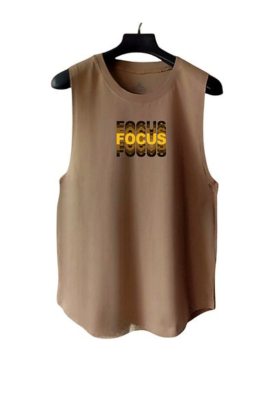 MUTLUGYM Fitness Gym Tank Top Athlete Training Tank Top Thick Strap Tan(Focus)