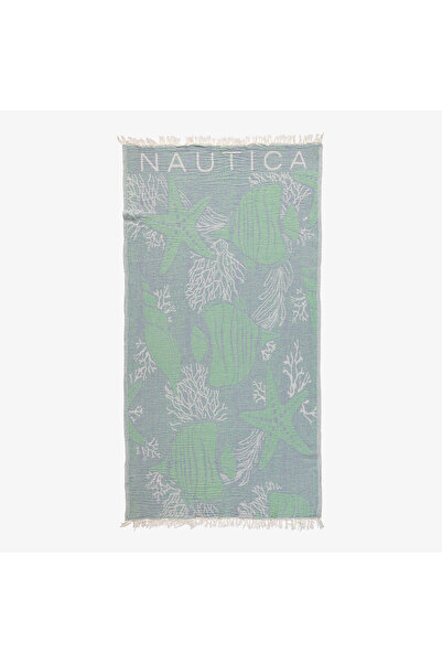 Nautica Unisex Mavi Desenli Havlu
