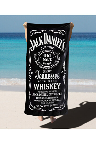 Erays Home Jack Daniel's Patterned Digital Printed Beach Towel Unisex Beach Towel Sea Towel