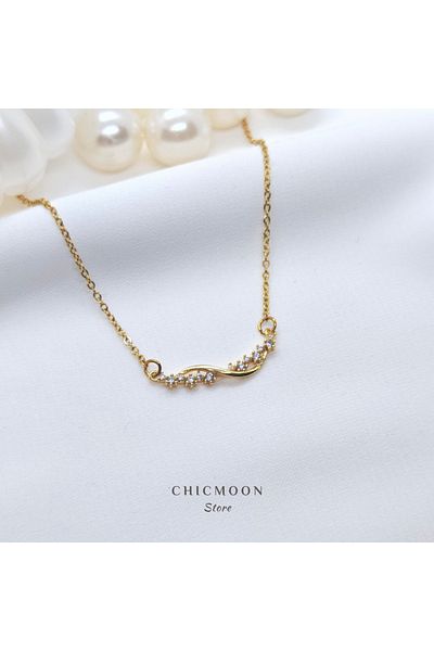 CHICMOON STORE Steel Gold Color Stone Elegant Necklace