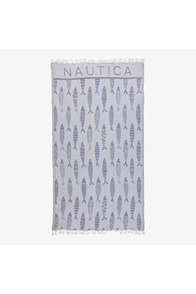 Nautica Unisex Mavi Desenli Havlu