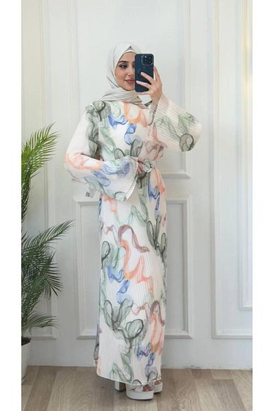 Tebrikler tekstil rochie hijab florală pentru femei model G2806