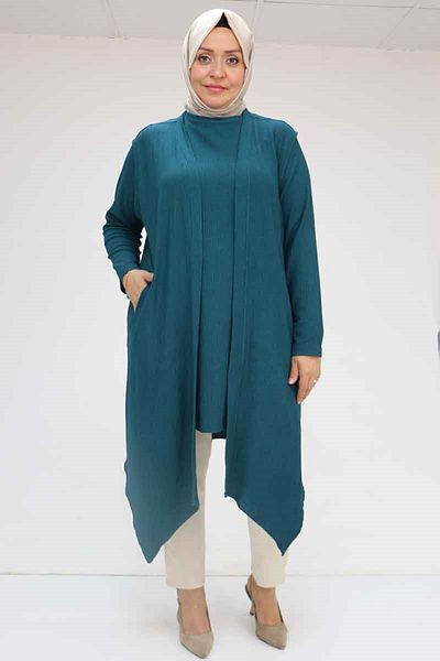 Eslina 57202 طقم سترة وسترة مقاس كبير - زيت
