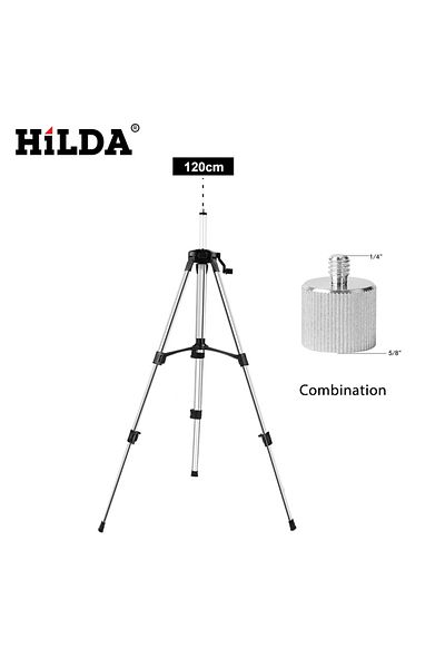 Choice Ab178 Hilda 5/8 Inch Adjustable Height Thick Aluminum Level Tripod For Self Leveling Bracket Base 1.