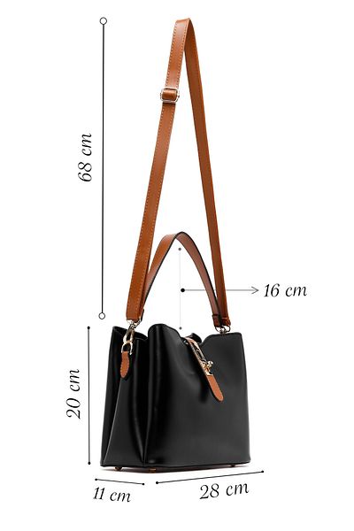 Derimod Women's Black Long Strap Classic Shoulder Bag 25Sbd202818