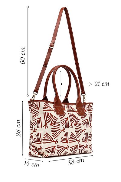 Derimod Kastamonu Stone Print Women's Tan Long Strap Patterned Fabric Shoulder Bag 25Sbd22536F