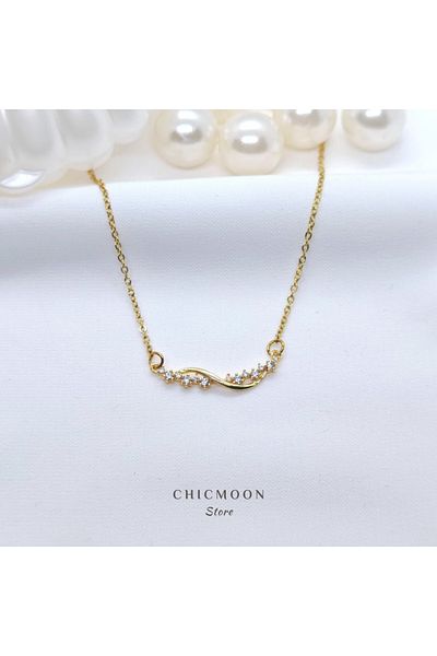 CHICMOON STORE Steel Gold Color Stone Elegant Necklace