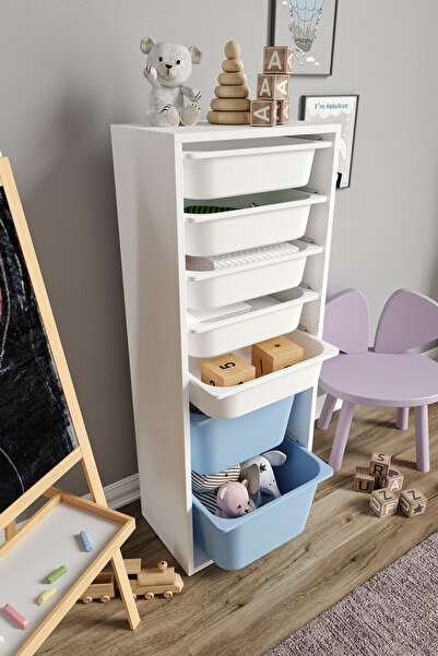 Baby Darling %100 MDF - XL Mono 7 Sepetli Oyuncak Dolabı