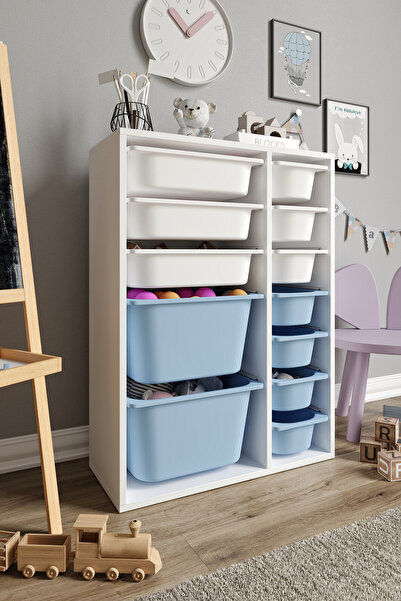 Baby Darling %100 MDF - Medium Duo 12 Sepetli Oyuncak Dolabı