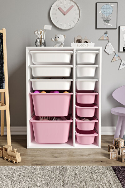 Baby Darling %100 MDF - Medium Duo 12 Sepetli Oyuncak Dolabı