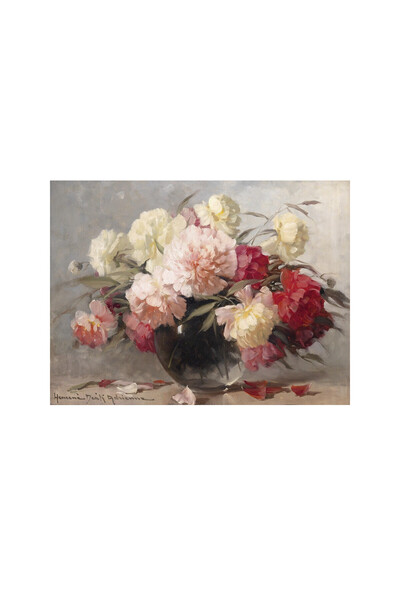 ve Tablou Canvas, Vaza cu flori pictata, ploaie de culori, 60 x 45 cm, Multic...