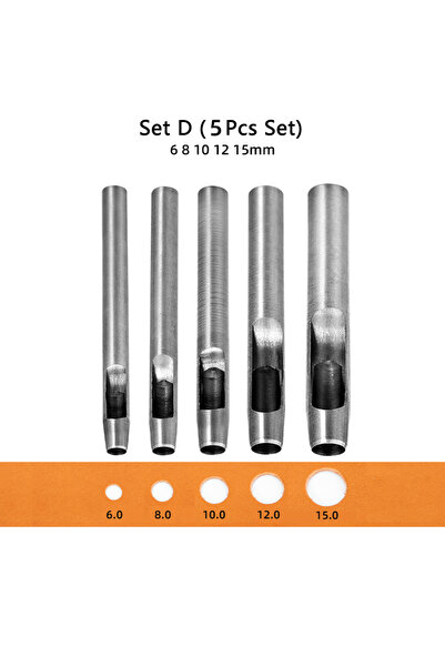 Choice1 Set D (5 Pcs) WUTA Leather Hollow Punch Tools 1-15 Pcs Round Hole Pun...