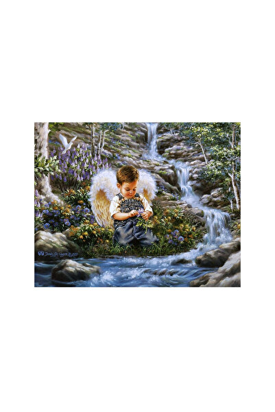 ve Tablou Canvas, Ingeras, copil, flori, natura, fericire, 60 x 45 cm, Multic...