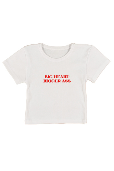 urbvn Bigger Ass Printed White Crop Top