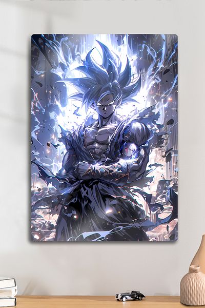 DekorHane Son Goku - Εκτύπωση σε φύλλο μετάλλου, ζωγραφική Anime, Manga, Dragon Ball