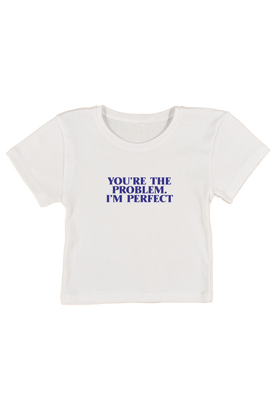 urbvn Perfect Printed White Crop Top