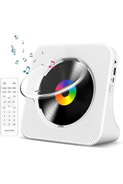 Choice WHITE Qoosea Portable Bluetooth Desktop CD Player for Home with Timer ...