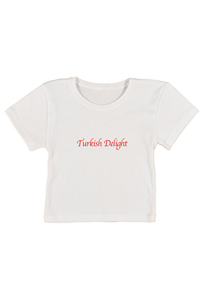 urbvn Turkish Delight Printed White Crop Top