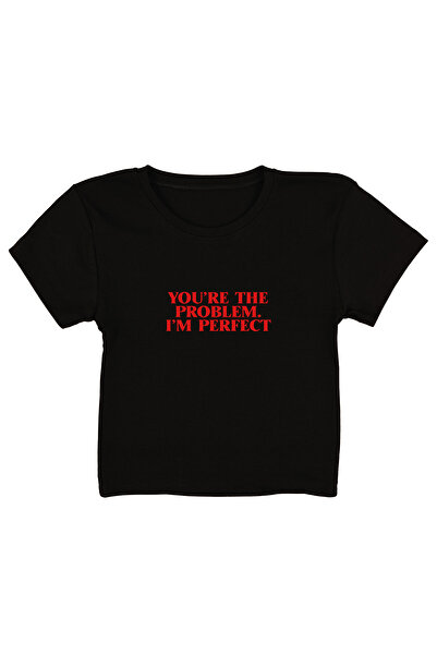 urbvn بلوزة قصيرة سوداء مطبوعة بشكل مثالي