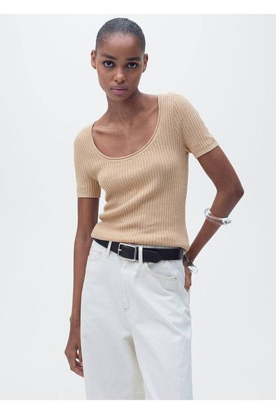 MANGO Woman Linen Blend Knitwear Sweater
