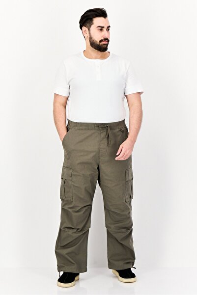 CELIO Men Regular Fit Solid Cargo Pants, Khaki