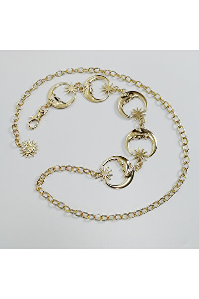 Choice 105cm Moon Chain Go Gold Chain Belt Female Waist Moon Sun Metal Belts ...
