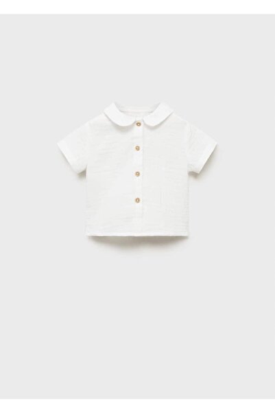 MANGO Baby Βρεφικό μπλουζάκι με γιακά